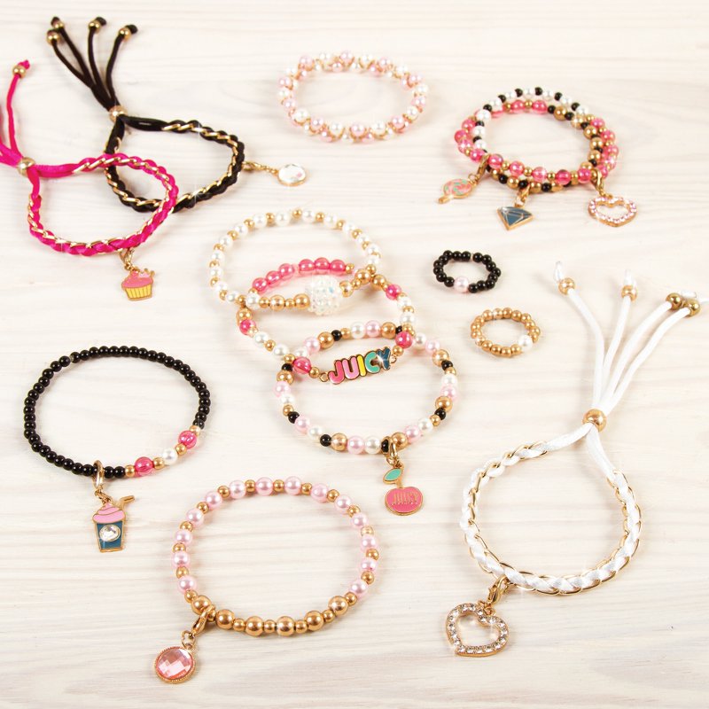 DIY Jewelry Kit for Girls - Create 8 Pink & Precious Charm Bracelets