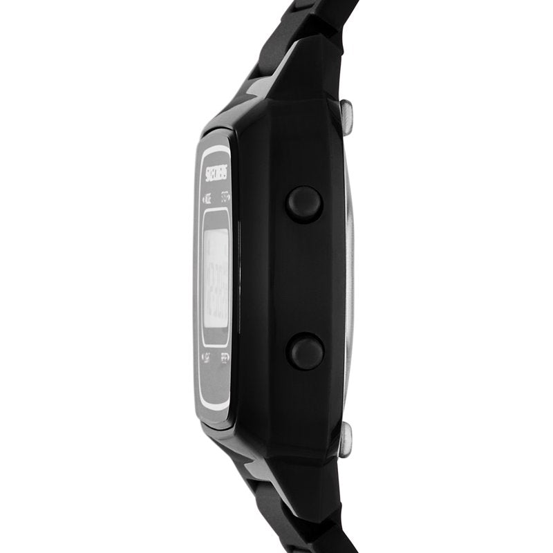 Digital Wristwatch for Women - Slim Black Sport Watch with Water Resistance