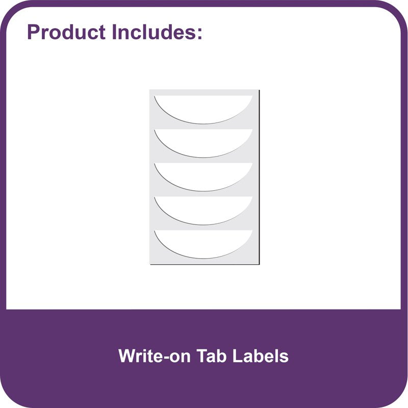5-Tab Poly Index Dividers with Slant Pockets in Assorted Colors
