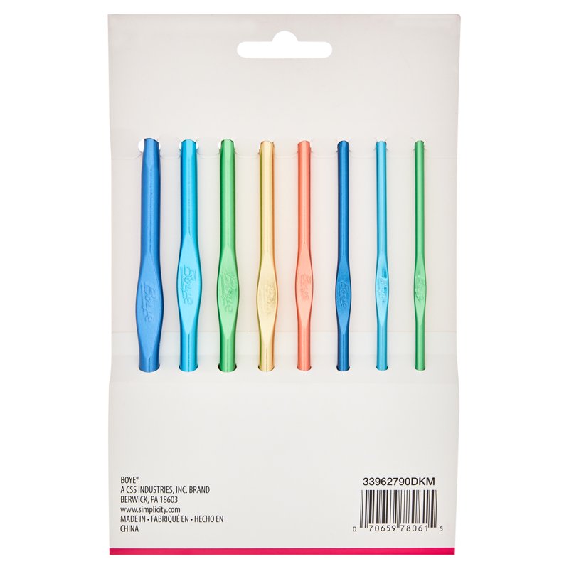 Aluminum Crochet Hook Set - 8 Multicolor Lightweight Knitting Needles