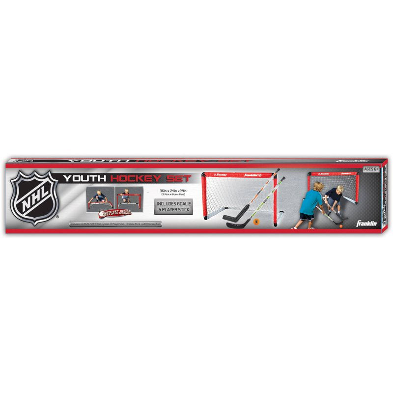 Mini Hockey Goal Set for Kids with Sticks and Ball - 36 Inch Playset