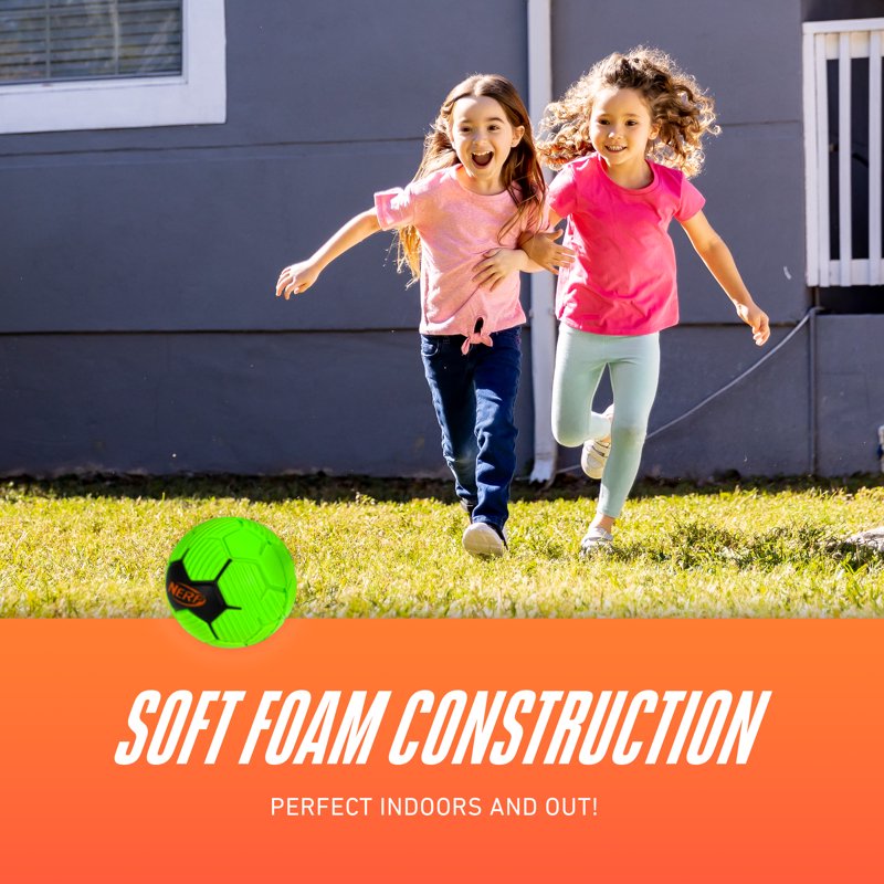 Nerf 5" Foam Soccer Ball, Soft Mini Soccer Ball for Kids - Neon Green