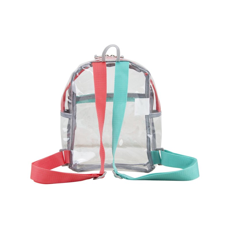 Unisex Clear Mini Backpack with Front Zip Pocket - Lightweight & Durable