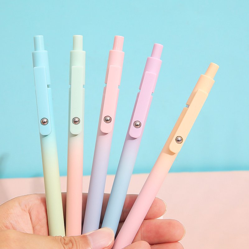 FIOVER Aesthetic Gel Pens 5pcs 0.7mm Black Ink – Gradient Black Variation