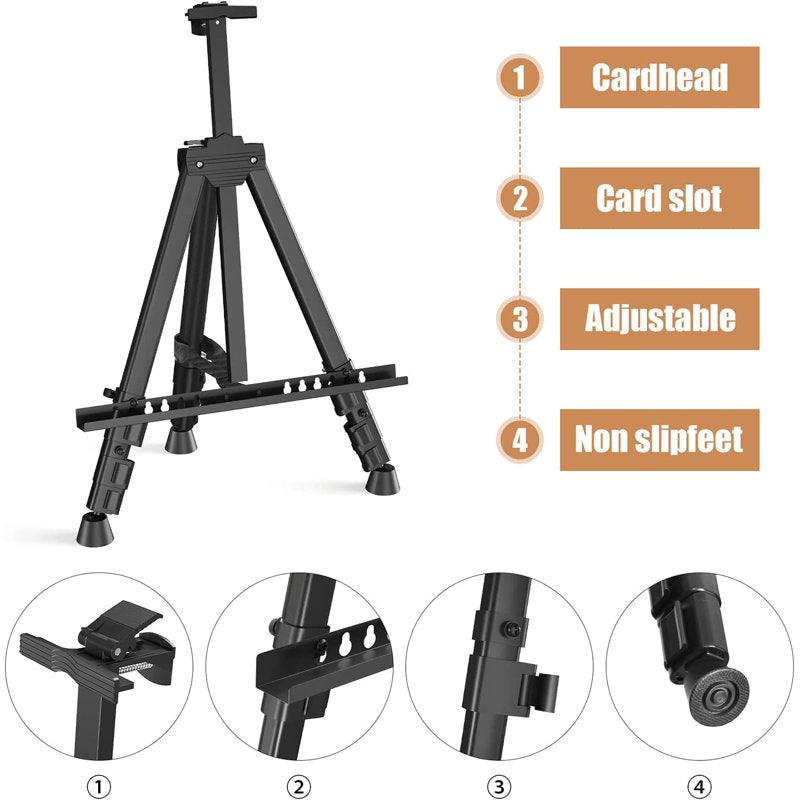 Adjustable Art Easel Stand for Painting & Display - Portable Aluminum Tripod
