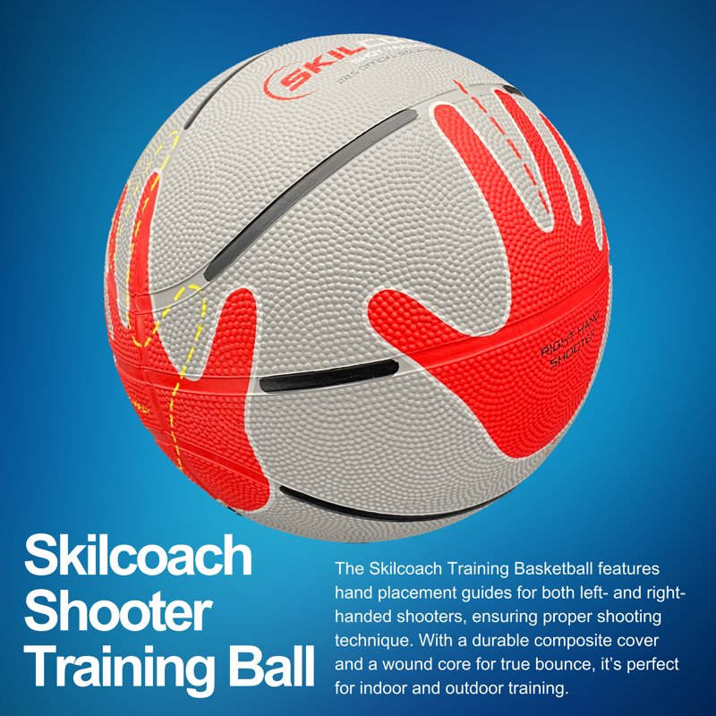 Basketball Training Ball with Hand Positioning Guides Size 5 & 6 - Indoor Outdoor
