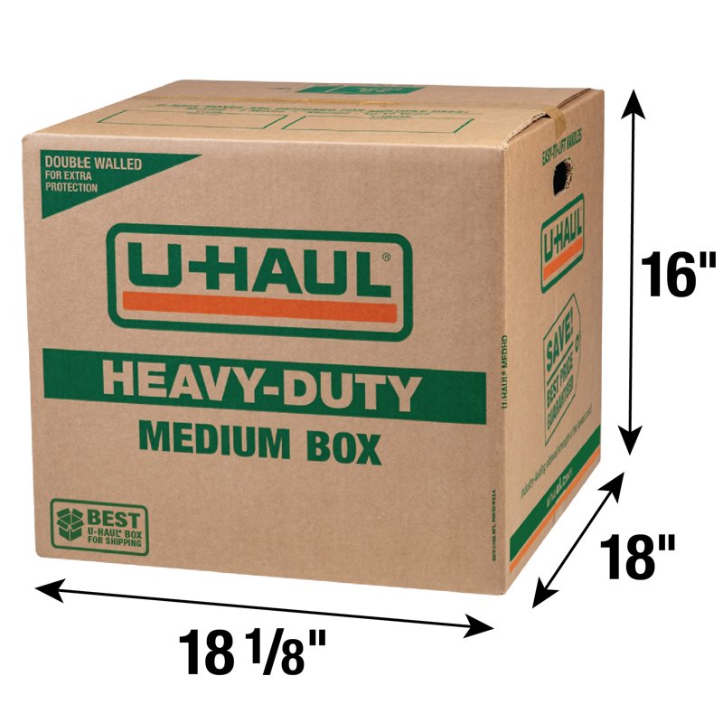 11-Piece Heavy-Duty Double Wall Moving & Shipping Boxes - 18-1/8 x 18 x 16 Inches