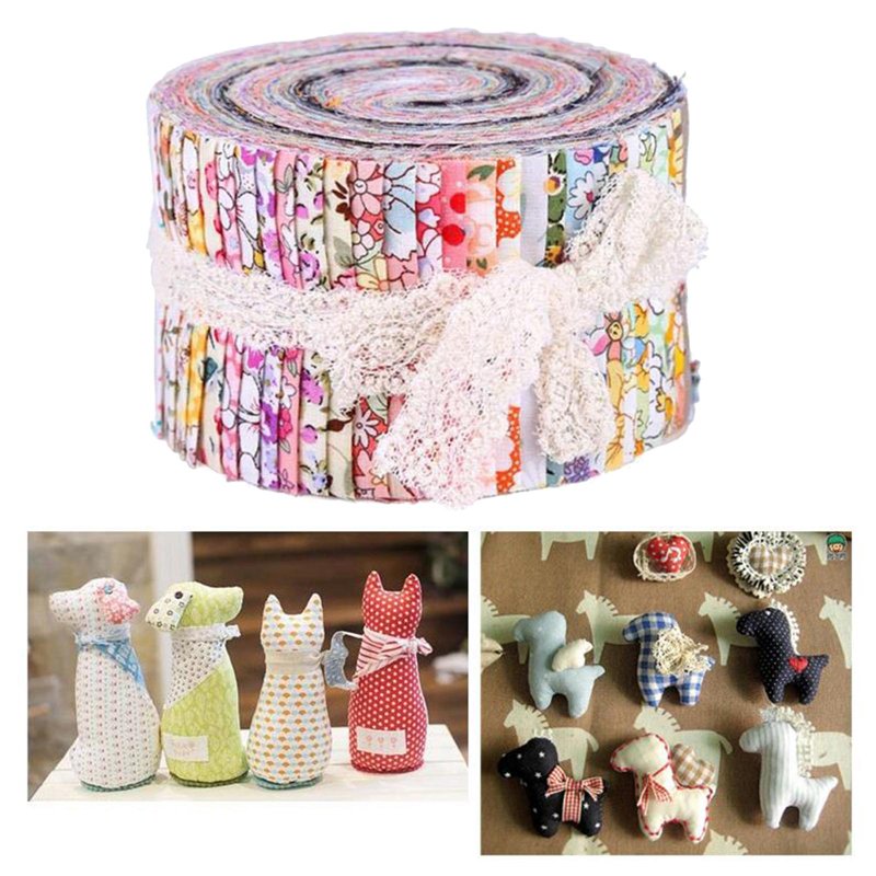 Multicolor Quilting Fabric Strips Set for Sewing & Crafting - 36 Pieces