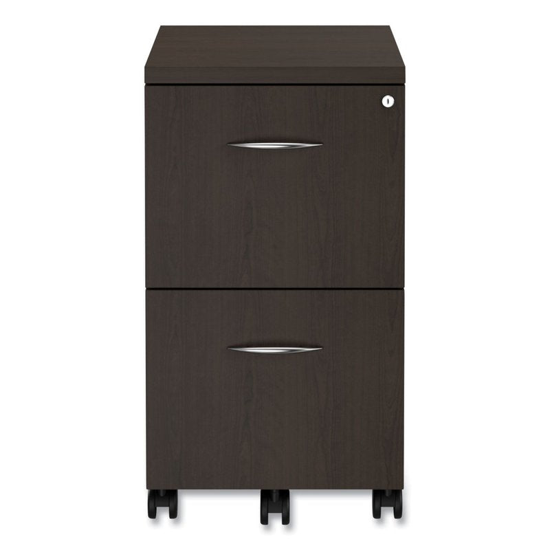 Alera Valencia Mobile File Pedestal - Espresso, 2-Drawer Office Storage