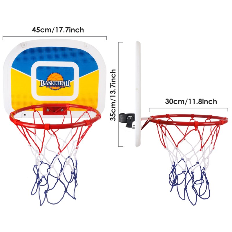 Mini Trampoline Basketball Hoop Set with 9-Inch Rim, Mini Basketball & Pump