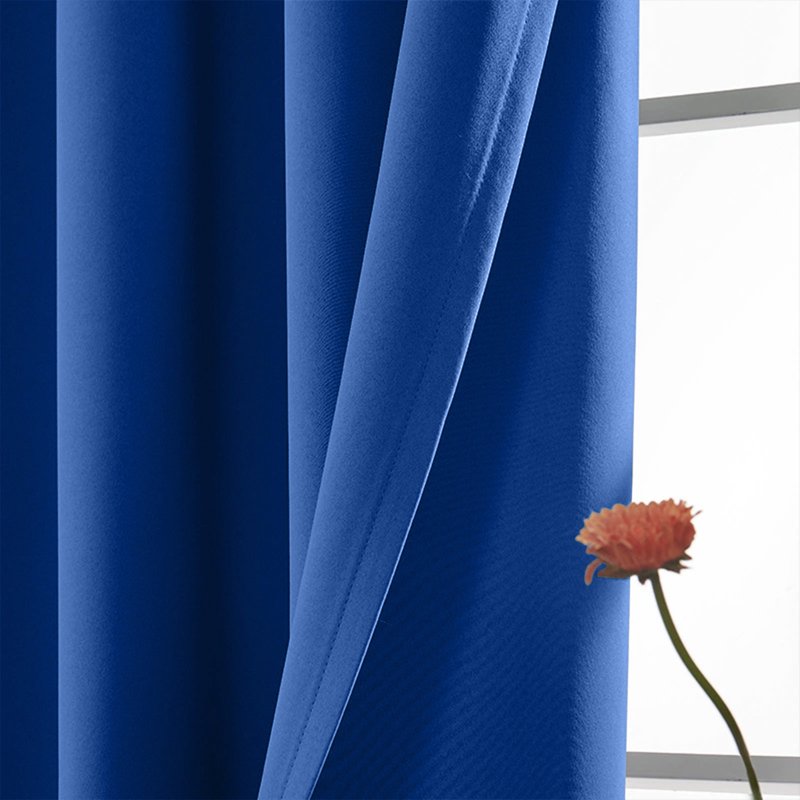 Blackout Insulated Curtains 100x200 cm Satin Faux Silk Bedroom Drapes - Thermal Noise Reducing