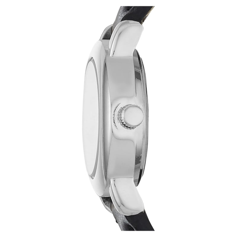 Women's Analog Wristwatch with Faux Leather Strap - Silver Tone, Classic Style