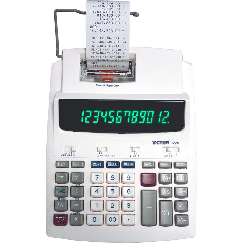 Thermal Printing Calculator 12-Digit Display Fast 8.0 Lines Per Second