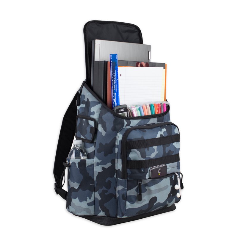 Unisex Outdoor Cargo Backpack with Top Loading Design and Multiple Compartments