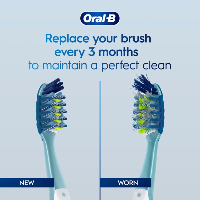 Manual Toothbrush Set with CrossAction Bristles for Deep Plaque Removal - 6 Pack