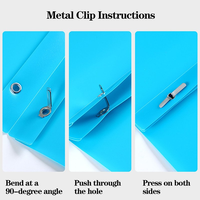 2-Pocket Plastic File Folders with Prongs - Colorful Heavy Duty Organizer Set