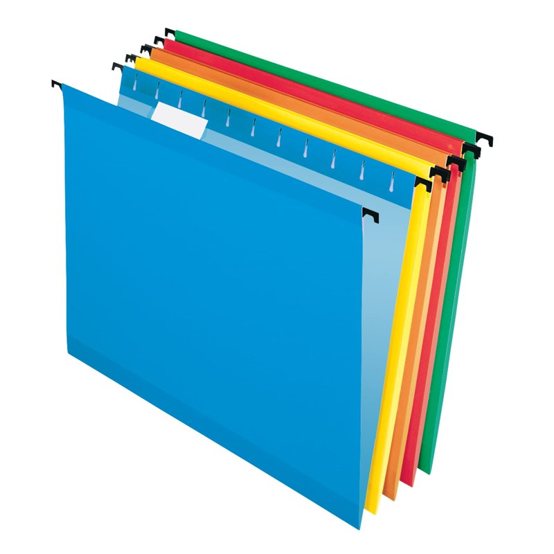 Hanging File Folders with Tension Springs, Assorted Colors, Pack of 20