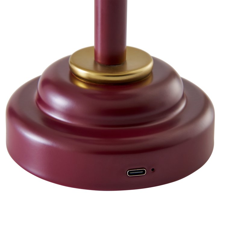 12-Inch Portable Red Ripple Lamp with Dimmable Touch Switch & USB-C