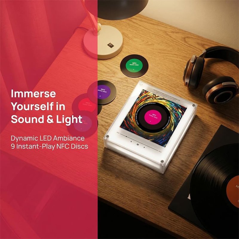 Magnetic Fridge Music Player NFC Enabled with LED Light Set - 2 Pack
