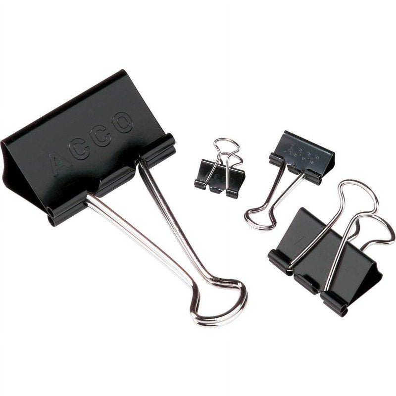 Medium Binder Clips Pack - Reusable Black Paper Clamps for Office & Organization