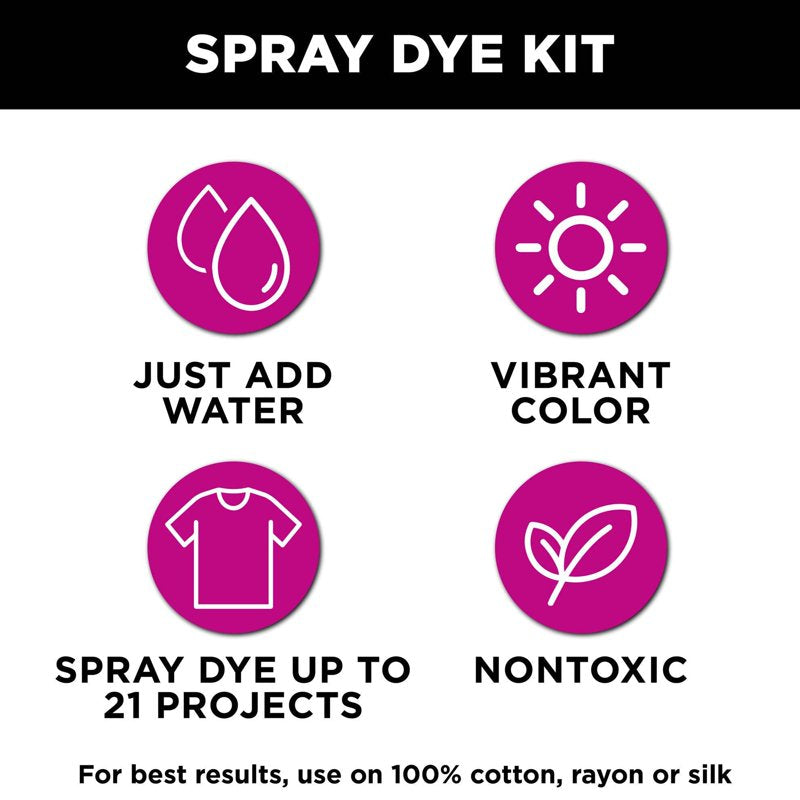 Vibrant Tie-Dye Spray Kit with 7 Colors for Fabric Crafts - All Ages