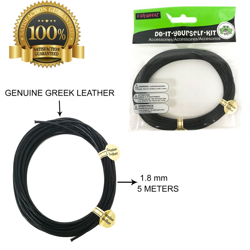 Jewelry Making Bead Kit with 100 Porcelain Ceramic Beads and 5 Meters Leather Cord