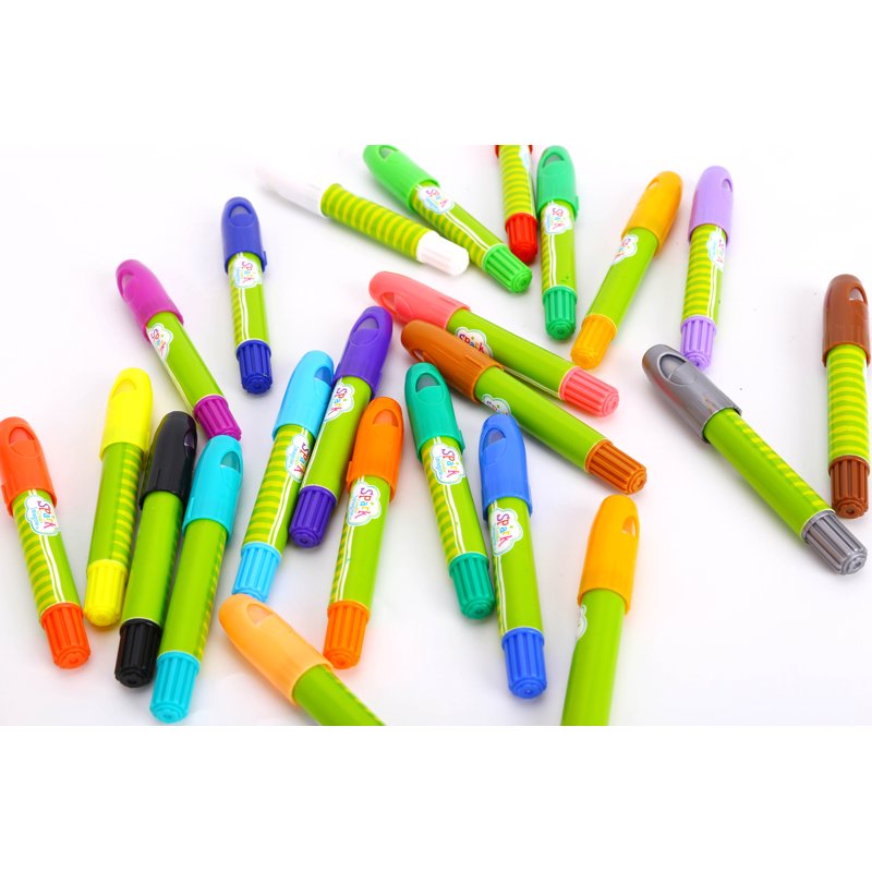 Silky Crayons for Kids - 24 Count Multicolor Washable & Safe Drawing Set