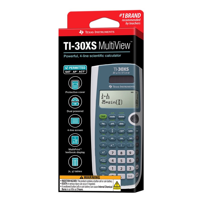Scientific Calculator with MultiView Four-Line Display for Math and Science