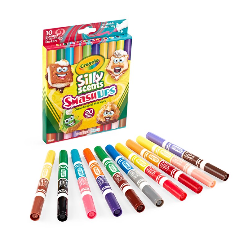Scented Washable Markers Set - 20 Colors, Broad Line, Kids Art Supplies