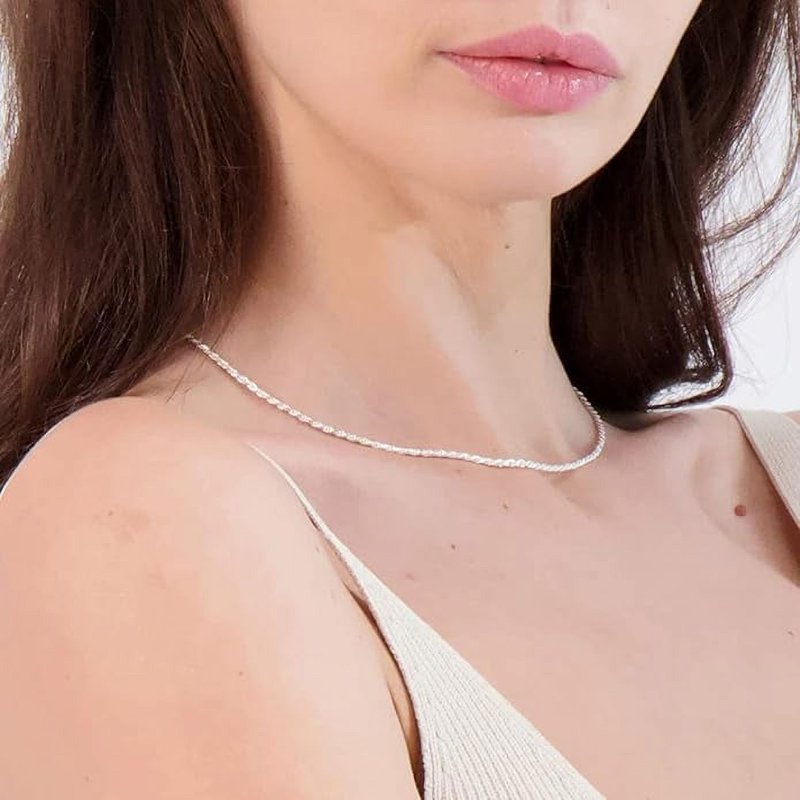 Sterling Silver Rope Chain Necklace 1.7mm Made in Italy - Multiple Lengths
