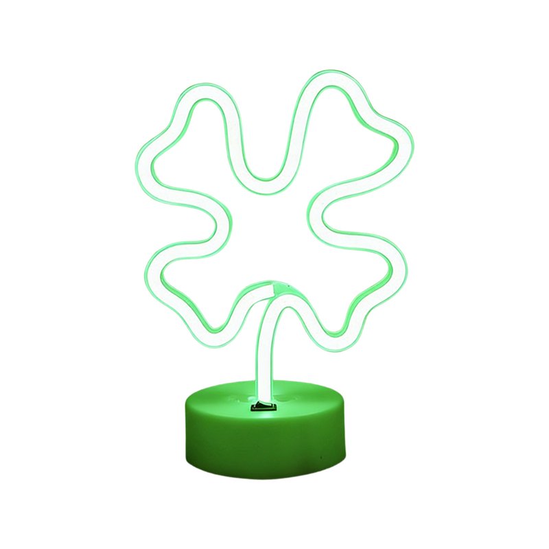 St. Patrick's Day Four-Leaf Clover Window Light with Suction Cups - Battery & USB Powered Decor