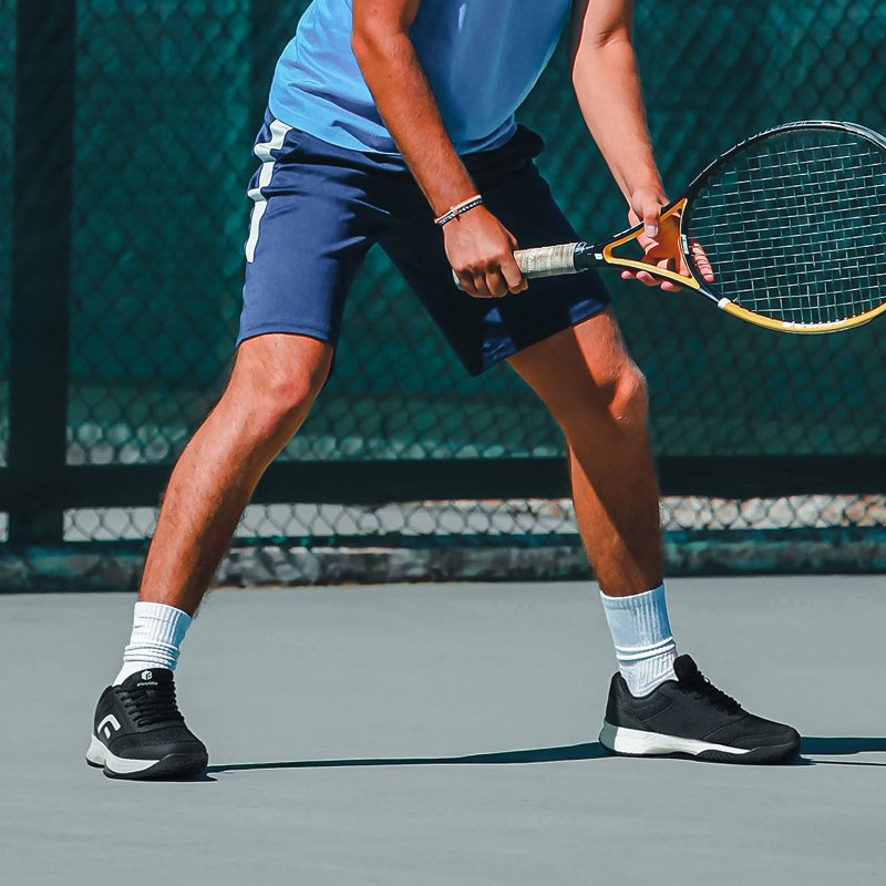 Wide Fit Tennis & Racquetball Shoes for Men with Arch Support - All Court