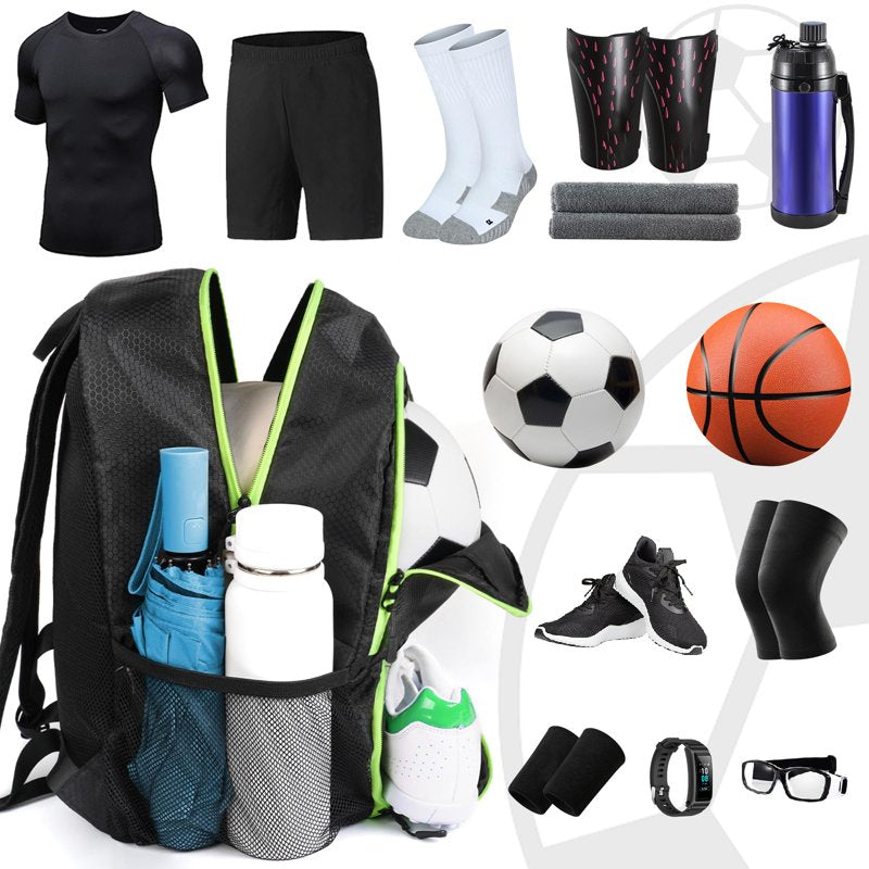 Omlopp Soccer Backpack Black – 28L Water-Resistant Ball Holder & Shoe Compartment