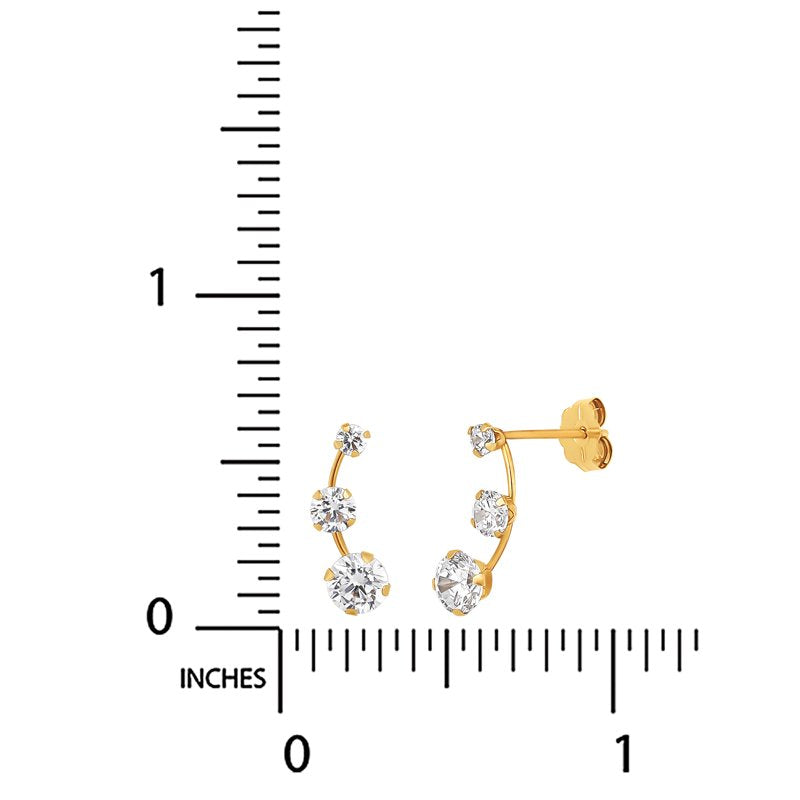 Sterling Silver Drop Earrings with Cubic Zirconia for Women