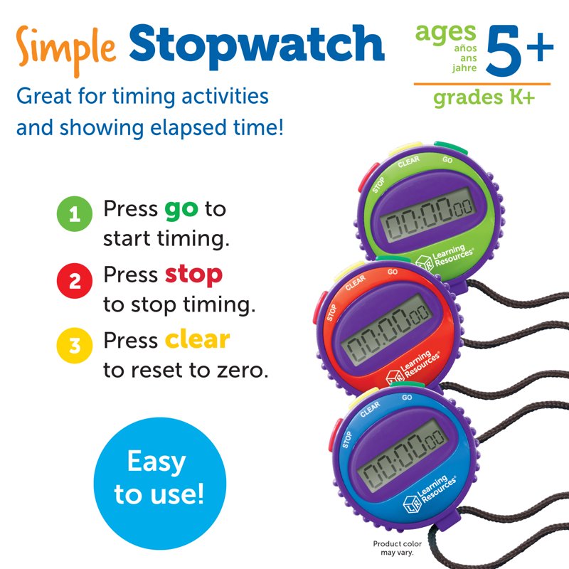Kids Digital Stopwatch for Education and Sports - Easy-to-Use Timer for Ages 5+
