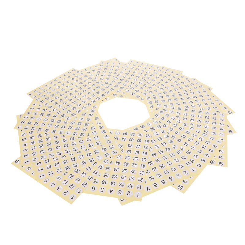 Small Round Number Stickers 1-100 Labels for Home Organization & Crafting