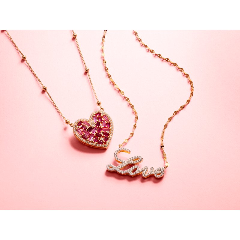Sterling Silver Heart Pendant Necklace 14k Gold Plated 18 Inch Chain
