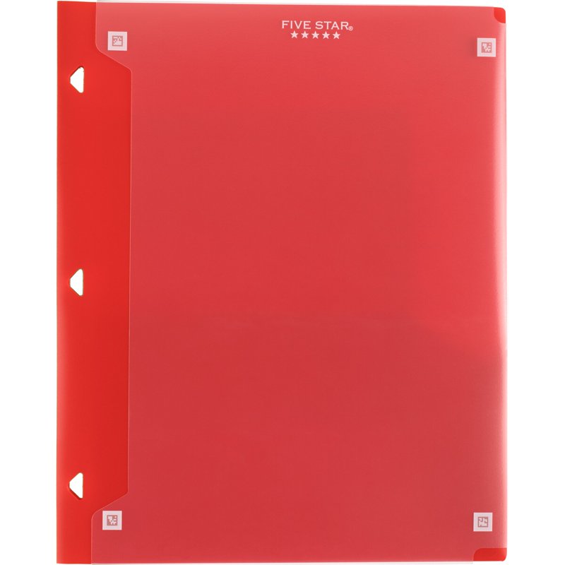 2-Pocket Plastic Folder Set with Study App Compatibility - Black Fire Red Green