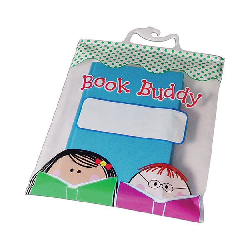 Book Organizer Bags 6-Pack, Clear Poly Storage Bags for Classroom & Books