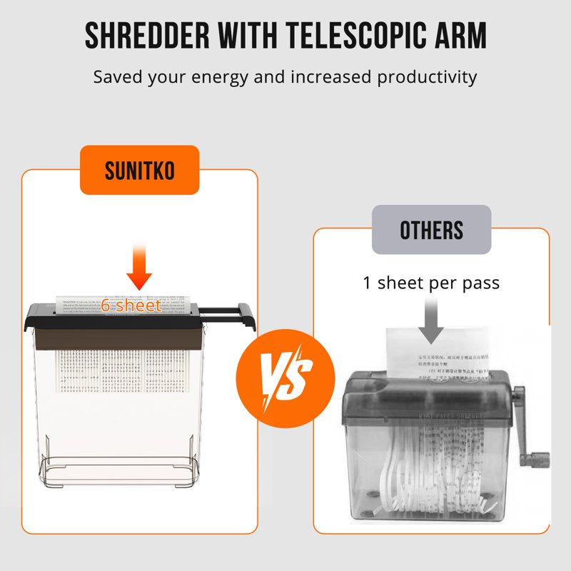 Small Home Paper Shredder with 6-Sheet Capacity, Strip Cut, Overheat Protection