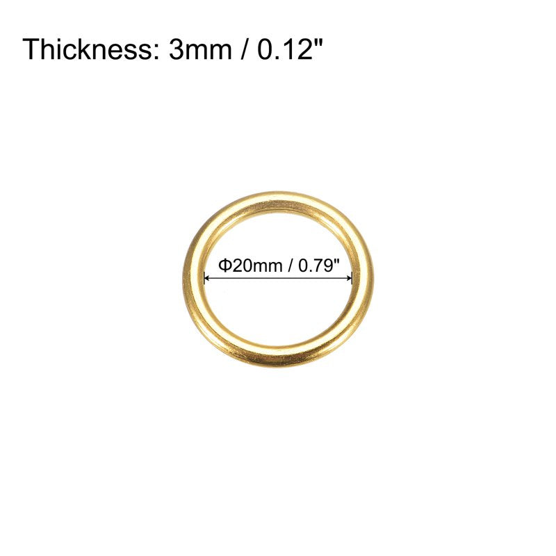 Metal O Rings Set - 20 Pack Zinc Alloy Circular Buckles for DIY Crafts & Accessories