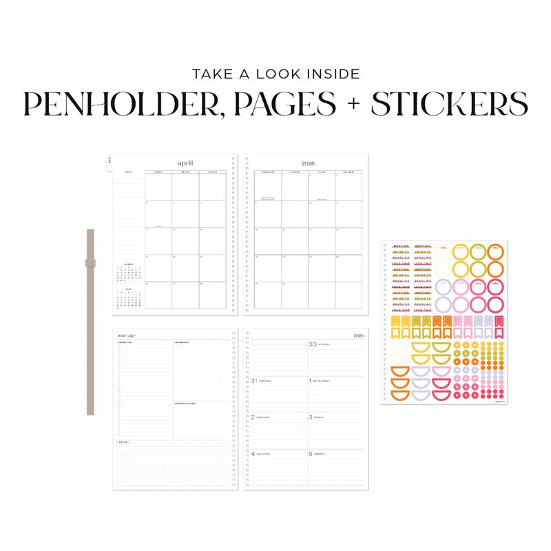 Big Monthly Weekly Planner 8.5x11 Sunshine Blooms 15-Month April 2026-June 2027