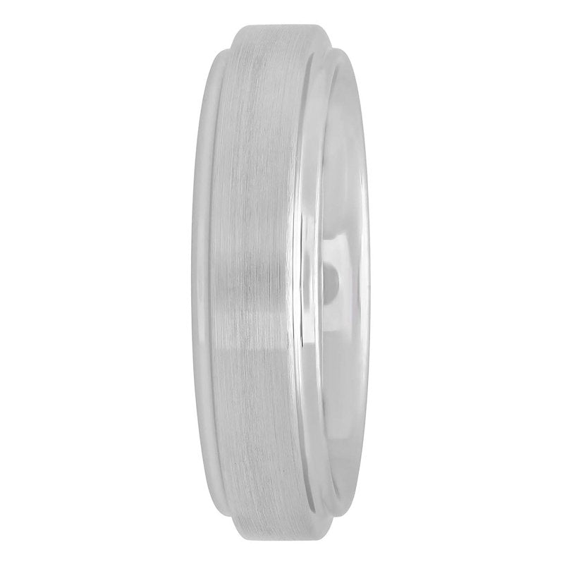 Men's Tungsten Satin and High-Polish Wedding Band 6mm - Men's Ring