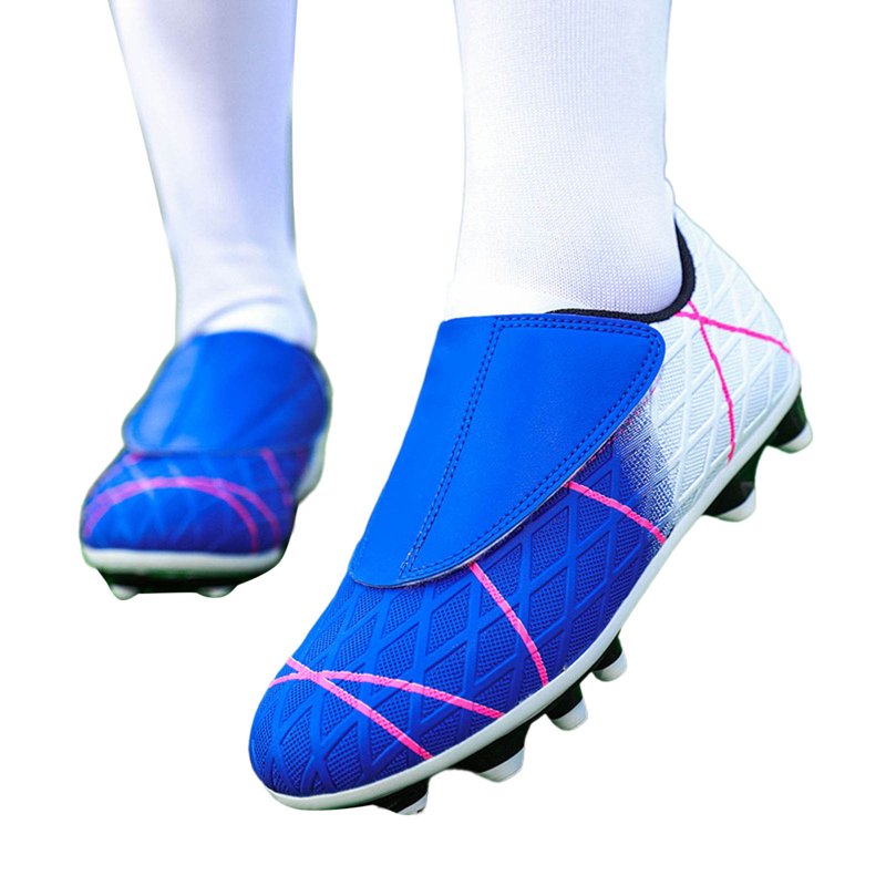 WeeBloom Z15-Blue1 Kids Soccer Cleats - Blue Unisex Outdoor Football Shoes, 1.5 Big Kid