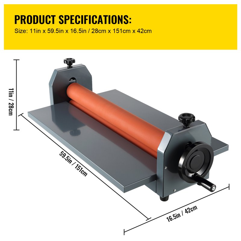 51-Inch Cold Laminator for Documents Photos & Artwork - Manual Pressure Roll Machine