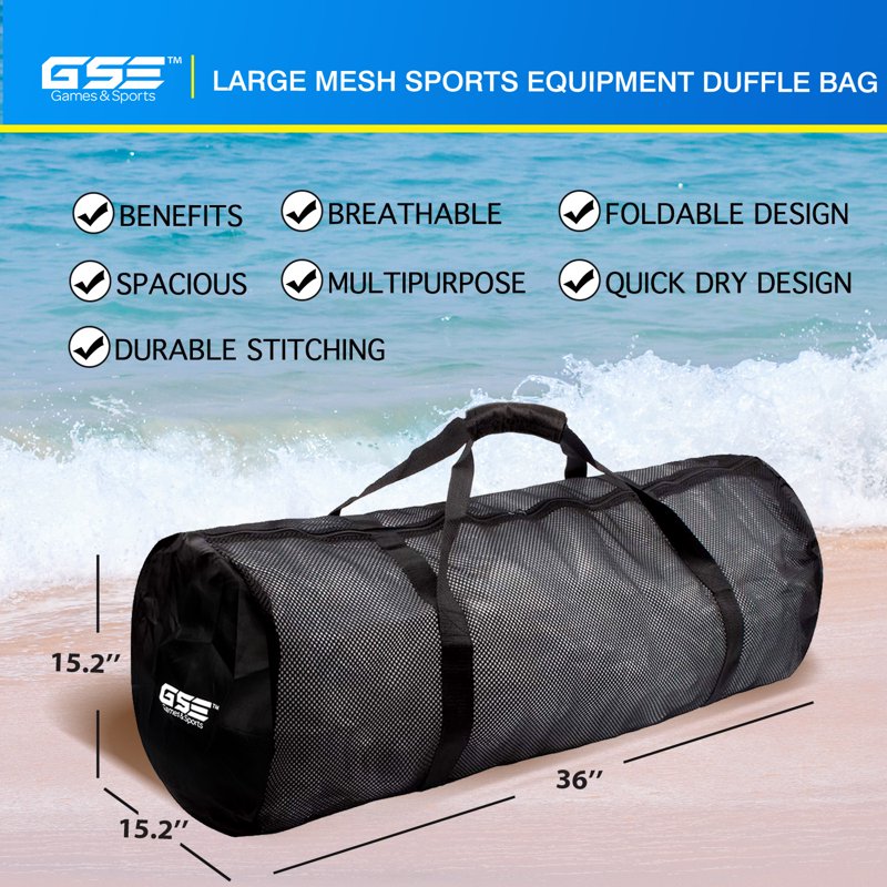 Large Mesh Duffle Bag for Water Sports & Outdoor Activities - Breathable & Durable