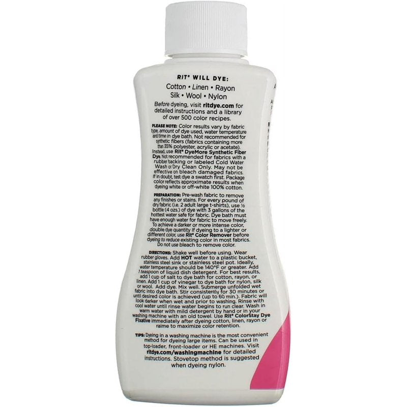 Liquid Fabric Dye - Fuchsia 8 Ounces, 3-Pack for Clothing & Home Decor