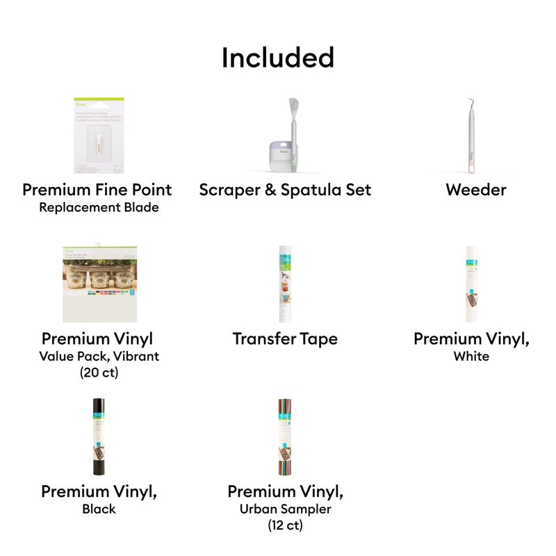 Removable Vinyl Crafting Bundle with Tools and Transfer Tape