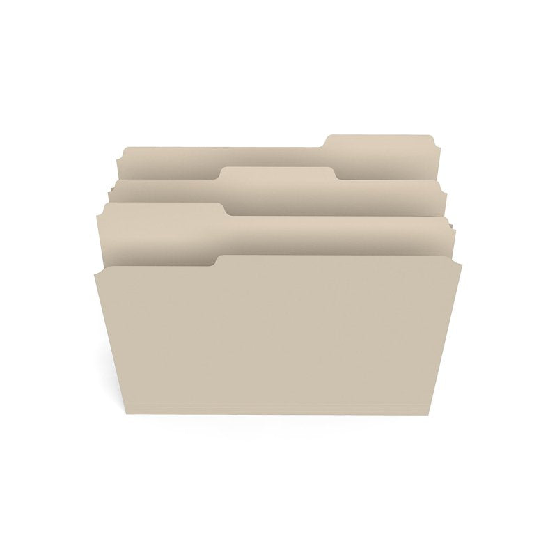 Recycled Manila File Folders Letter Size 3-Tab 100 Pack Office Organization