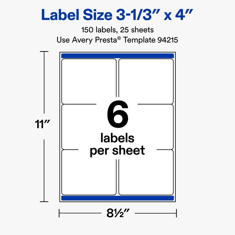 Rectangle Label Stickers for Printing - Matte White Premium Adhesive, Customizable